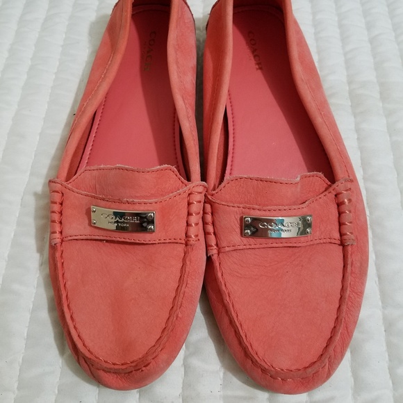 pink coach loafers